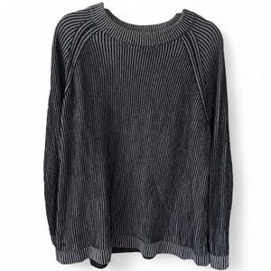 Cozy XL Lands' End Drifter Black and Gray Crewneck Sweater